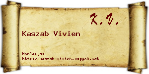 Kaszab Vivien névjegykártya